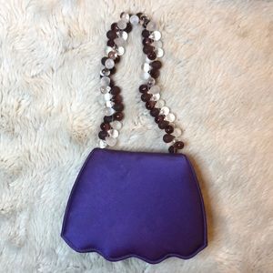 Vintage Renaud Pellegrino Royal Purple Satin Purse
